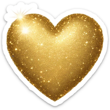 Gold sparkly heart sticker