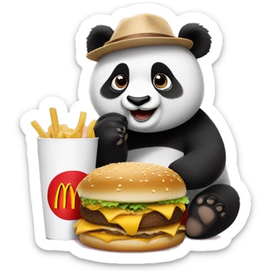 Panda bear eating McDonald’s  sticker