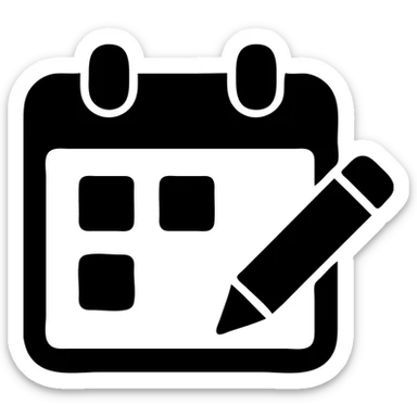 A calendar with a pencil writing on it, representing meeting preparation sticker