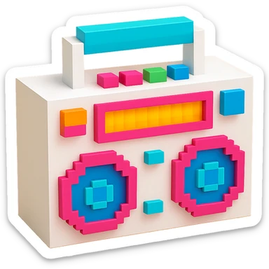 white boombox sticker