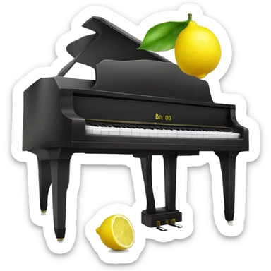 lemon juice on a piano sticker