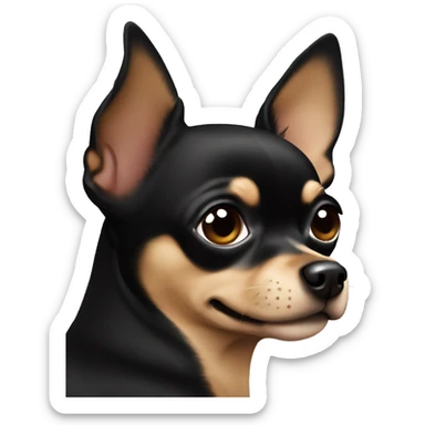 Black brown chihuahua laying sticker