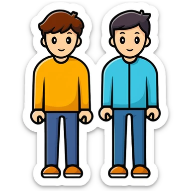 A rich person on the left and a poor person on the right, depicting inequality sticker