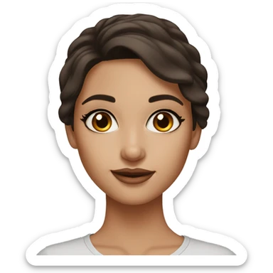 Beautiful brunette girl with brown eyes and beautiful makeup sticker