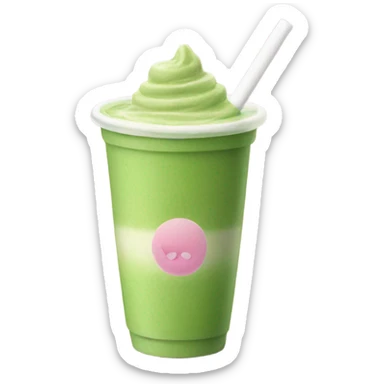 Matcha drink pink cup sticker