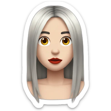 billie eilish cheveux noir et racines rouges sticker