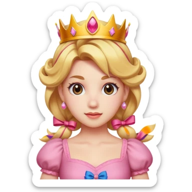 Princess peach with a ribbon on her hair sticker
