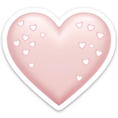 white heart emoji with subtle sakura petal texture sticker
