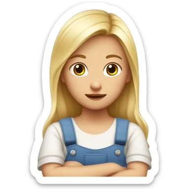 niña rubia abrazando niño pelirrojo  sticker