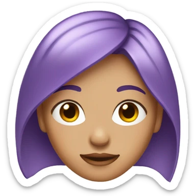 girl with purple hair layered brow eyes  sticker