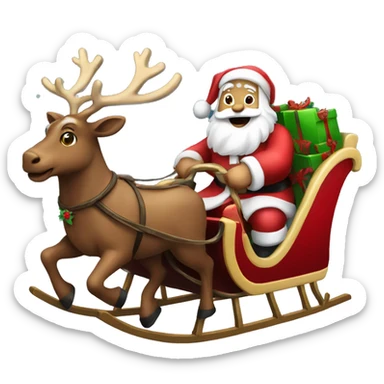 Santa riding a sleigh  sticker