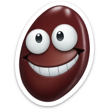 kidney bean with smile sticker