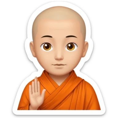 buddhist monk with orange shawl sticker
