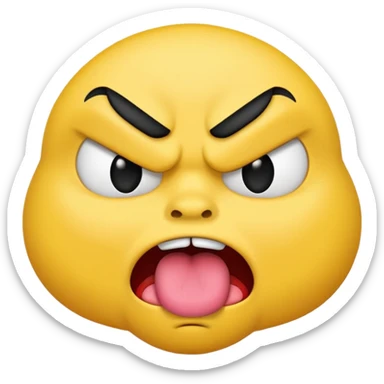 an emoji of an angry face with tongue out sticker