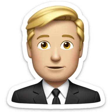 Elon musk with donald trump hair  sticker