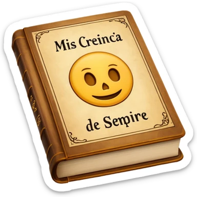 a book with the name "mis creencia de siempre" sticker