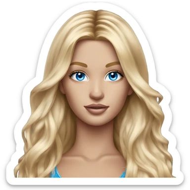 Realistic victoria secret model blonde blue eyes  sticker