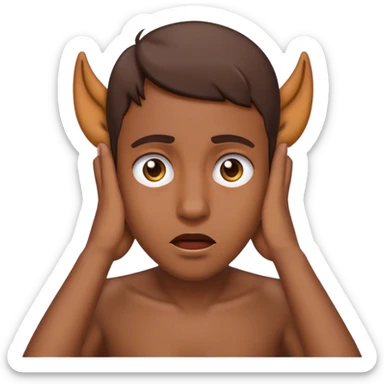 sorry emoji, catch ears by both and both side sticker