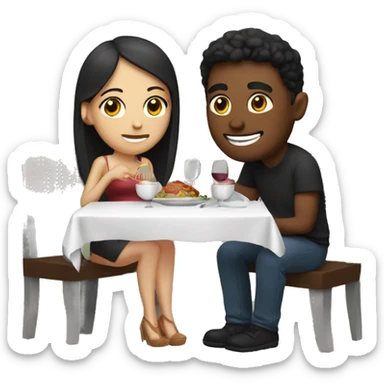 boyfriend and girlfriend dinner date  sticker