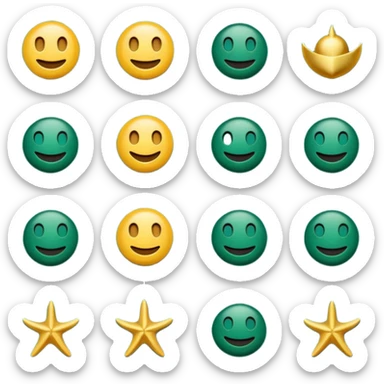 dark green emoji set for luxury seaside accommodation theme sticker
