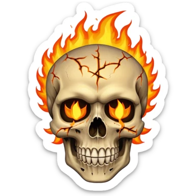Make a rockstar like fill a skull with fire on it sticker