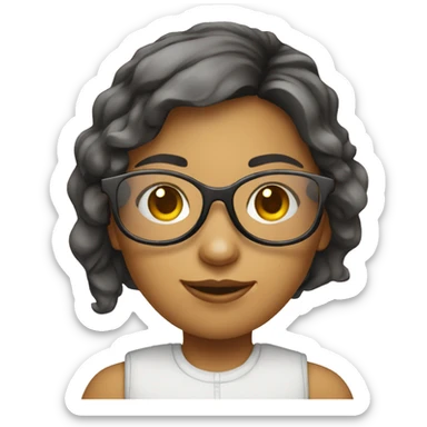 UX/UI designer girl with optical glasses sticker