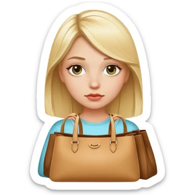 Girl with blond hair and has bags sticker