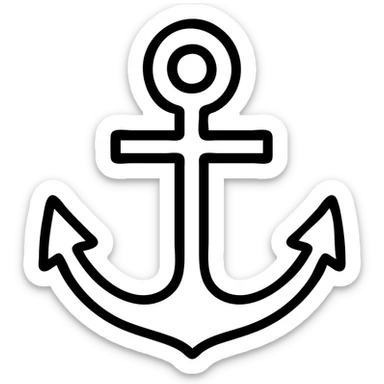 Anchor icon in a lighter shade of purple, clean and bold style, no background, transparent background sticker