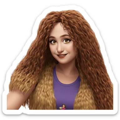 smiling girl with long hair sticker