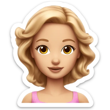 Attractive Barbie light brown hair fairy sticker