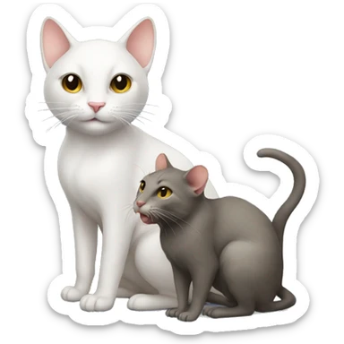 Cat dating with rat sticker
