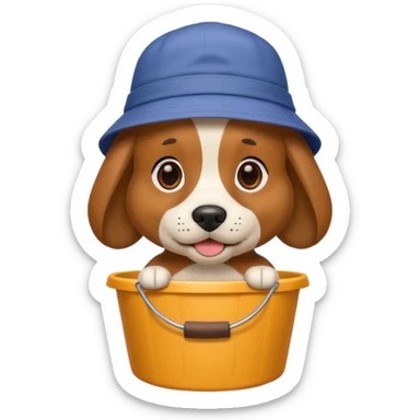 bucket hat dog sticker