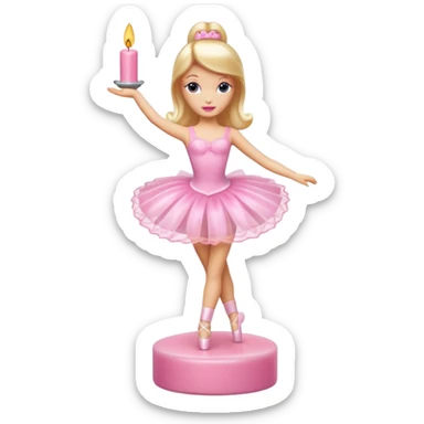 ballerina barbie candle sticker