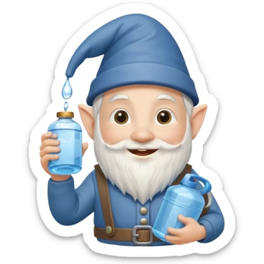 gnome with water can sticker