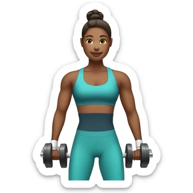 Woman working out at the gym sticker