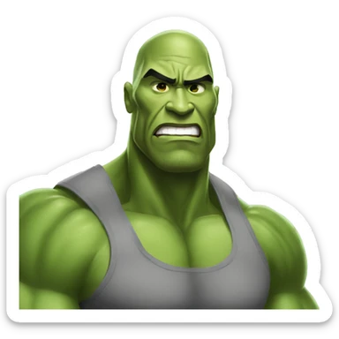 the rock become hulk sticker