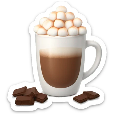 Hot coco with marshmallows  sticker
