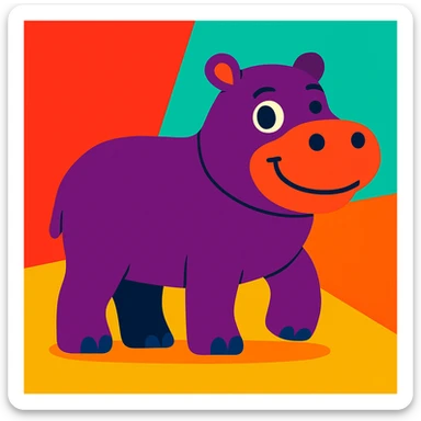 Hippo sticker