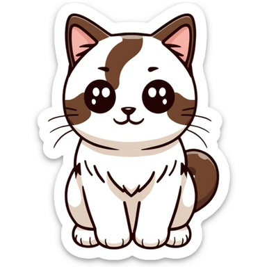 bicolor ragdoll cat face sticker