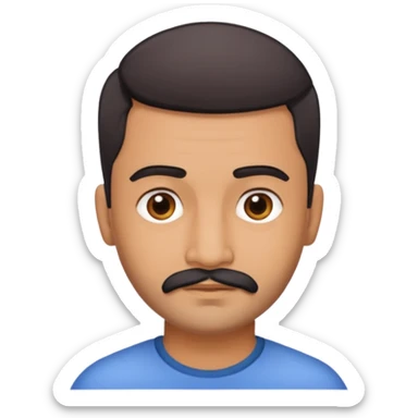 Indian man age 30s fade hair cut no mustache sticker