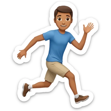 Man waiting to catch a girl running at him with open arms sticker