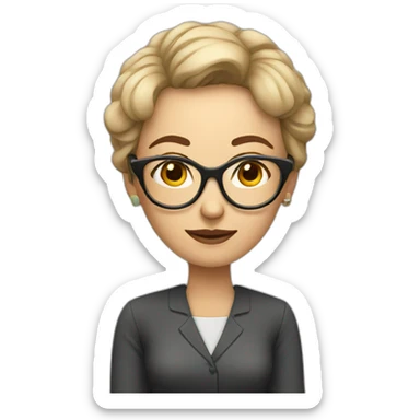 Psychologist woman with glasses sticker