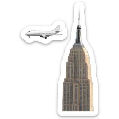 Empire State Building with airplane  sticker
