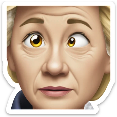 Ursula von der Leyen sad sticker