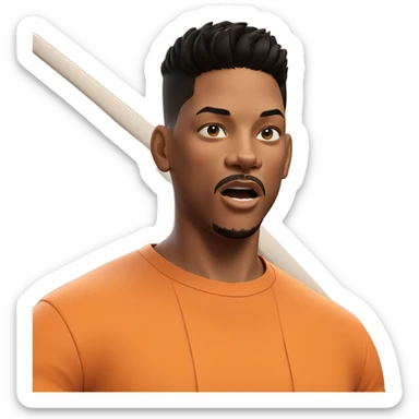 black haired boy with beard sticker