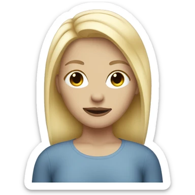 Blonde hair girl with facemask sticker