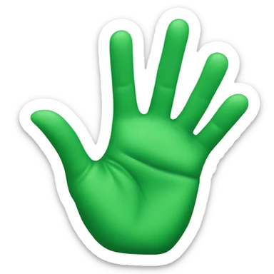green raised hand and green raised hand sticker