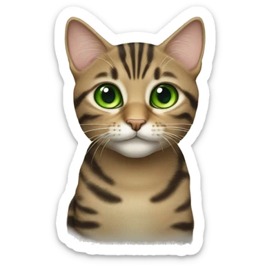 Tabby cat green eyes sticker