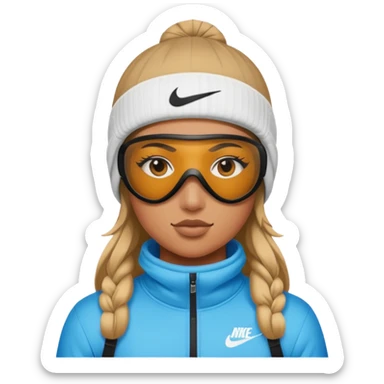 tan girl with nike ski mask on  sticker