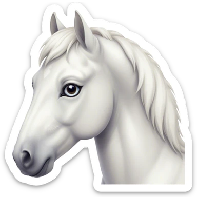 beautiful white horse closeup portrait sticker